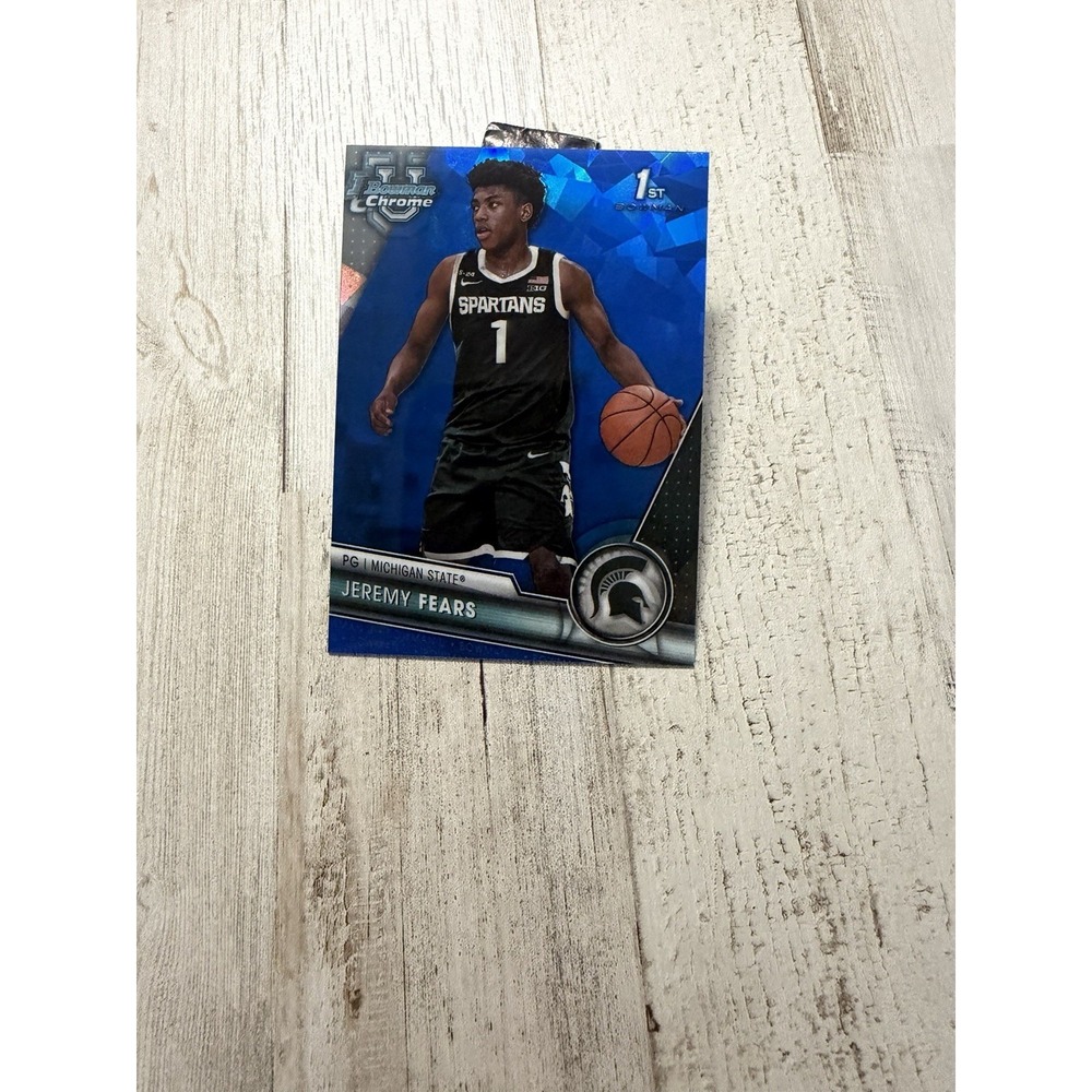 2023-24 Bowman Chrome U Jeremy Fears 1st Bowman Blue Refractor Michigan State